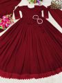 Stylish Border Lace Long Frock for Women with Dupatta 3-Piece - Party Wear Frocks for Women. 