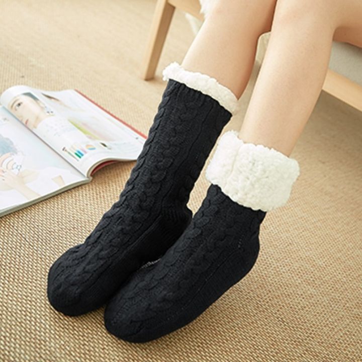 Fuzzy Slippers Socks Women Winter Plush Anti non slip Grip Soft Floor Sock Female thick Fluffy Sleeping Short Thermal Sock