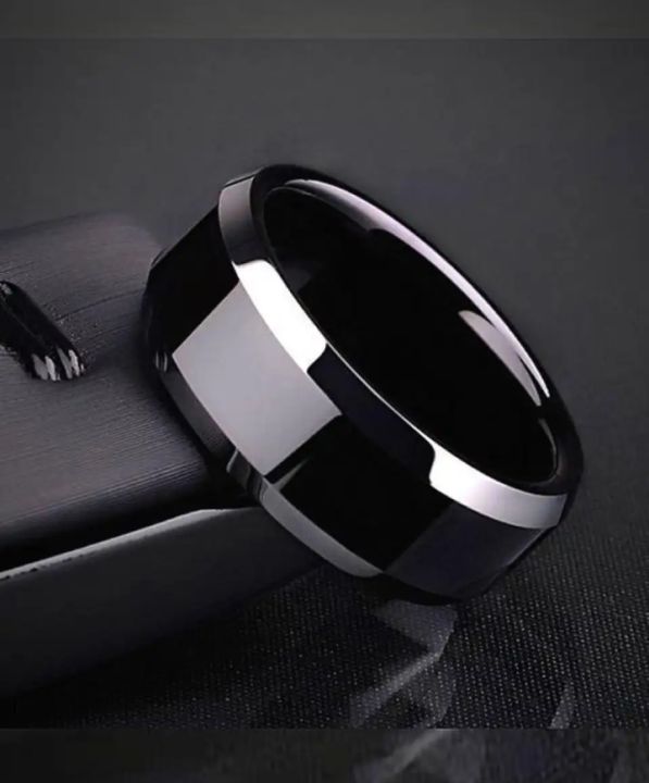 Trendy%20Black%20Ring%20And%20Black%20Titanium%20Black%20Ring%20with%20Black%20Barcelet%20Combo%20Deal%203%20For%20Men%20Boys%20-%20Image%203