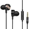 Nabolang V9 100% Original handfree, Dynamic in Ear Earphone Wire TPE Material Anti-Pull 3.5mm Headset with Built-in Microphone Bass HiFi Ear set Comfortable Lightweight Handfree (Black). 