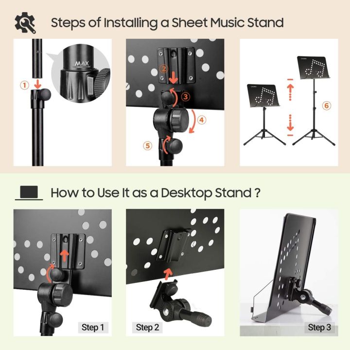 CAHAYA%20Sheet%20Music%20Stand:%20Music%20Stand%20with%20Carrying%20Bag%20Foldable%20Tripod%20Portable%20Sturdy%20for%20Laptop%20Projector%20Books%20Stand%20(Note%20Design)%20uk%20import%20-%20Image%207