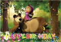 MASHA AND THE BEAR THEME BIRTHDAY PARTY BANNER ( 36 INCHES X 24 INCHES ). 