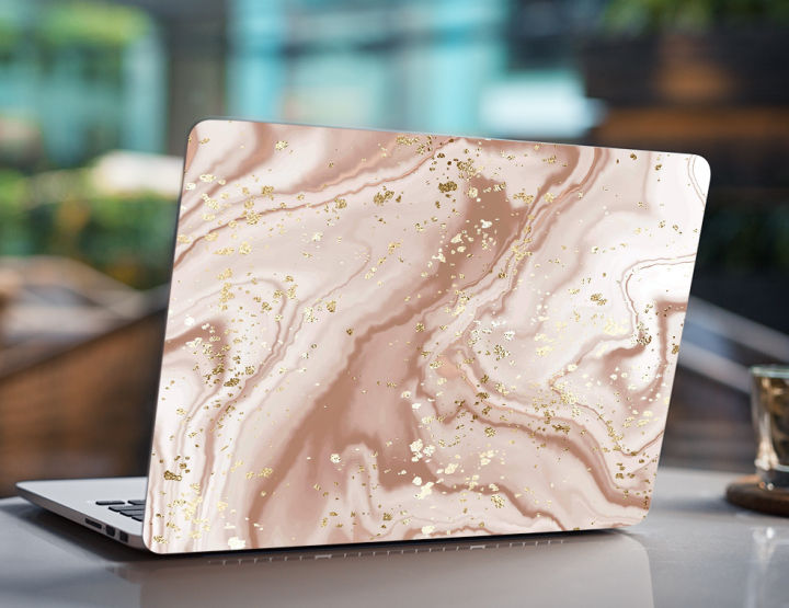 Pink Marble Gold Filter Laptop Skin Vinyl Sticker Decal, 12 13 13.3 14 15 15.4 15.6 inch Laptop Skin Sticker Cover Art Decal Protector Fits All Laptops