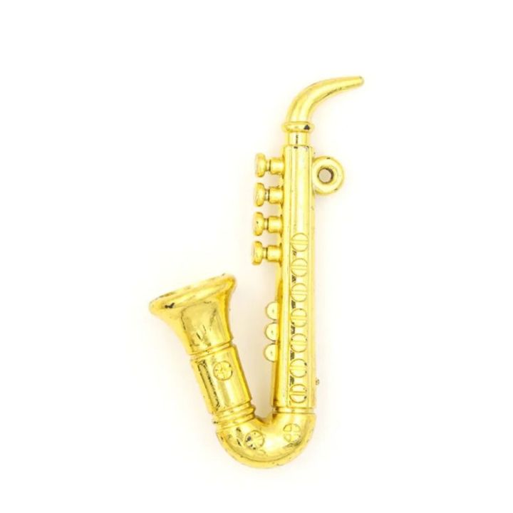 Home Decor Toy Miniature Model Mini Trumpet Saxophone Plastic Portable Plastic Musical Instrument Saxophone Dollhouse Mini Musical :12 Dollhouse