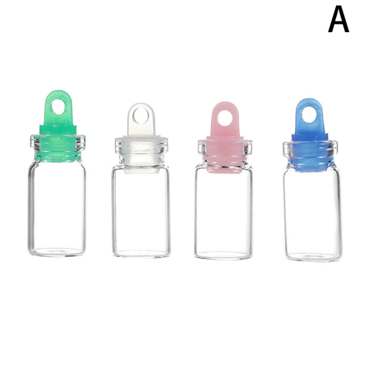 10pcs Clear Drift Bottle Glass Jars DIY Decoration Nail Art Containers Mini Message Vials Ornaments Rainbow Wishing Bottle