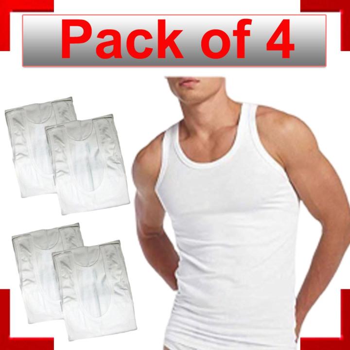 Pack of 4 Men's vest banyan Cotton Sleeveless Undershirt Gym  Inner Wear For Boys - White