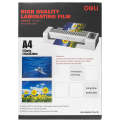 Deli - E3817-Laminator Film Size: A4Thickness: 125mic (100PCS). 