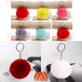 Cute Fluffy Ball Pom Pom Keychain For Fashion Women Girls Tassel Bag Fluffy Bag Hanging Key chain. 