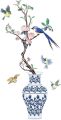 "3D Chinese Large Vase Blue Flower Wall Stickers with Romantic Floral Design – Modern Home Decor Wall Art Poster for Bedroom, Living Room, Wedding Decorations, and DIY Creative Wall Decals for Elegant Interiors". 