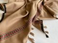 Lyari Shawl Color Khaki | Trendy Winter Fashion Shawl for Men | Groomsmen Wedding outfit| Size 44" x 88" AR25003. 