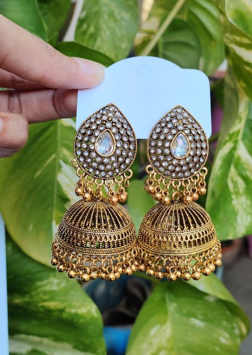 Antique%20Silver%20Ethnic%20%20Bali%20Jhumka%20-%20Image%203