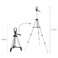 3.5 Feet Tripod Stand for Mobile Phones and Cameras with Mobile Phone Holder, Adjustable and Portable Tripod Stand Mobile and DSLR Stand for Live Stream, Universal Tripod Stand, Silver Model 3110 with Box and Bag | Elegant Home. 