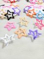 2 Cards Cute Star Shape Hair Clips for Girls | Colorful Plastic Hair Accessories | 12 Stylish Colorful Star Design Hairpins for Kids | Trendy Hair Clip Set for Daily & Party Use. 