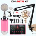 100% Metal Vintage BM800 Condenser Microphone Kit with SoundCard – Professional Studio Recording Mic for Podcasting, Gaming, Singing, ASMR, Live Streaming & Voiceover – Includes Suspension Arm, Shock Mount, Pop Filter & XLR Cable by Blendzii Outleex. 