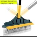 Bathroom Cleaning Brush with Wiper 2 in 1 Tiles Cleaning Brush Floor Scrub Bathroom Brush with Long Handle 120° Rotate Bathroom Floor Cleaning Brush Home Kitchen Bathroom Cleaning Accessories (Multicolor). 