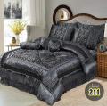 14 Pcs Luxury Bridal Vicky Razai Set for Wedding Fancy Bedsheet Grey Silver. 