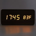 Electronic Alarm Clock, LED Wood Digital Clock Widescreen for Office. 