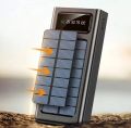 10000mAh Solar Power Bank Fast Charger - Universal Portable External Battery Pack With 4 Built-In Cables & LED Flashlight for All Phones. 