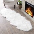 Faux Sheepskin Rug Ivory White Sheep Foot Door Mat Rug 2ft x 3ft. 