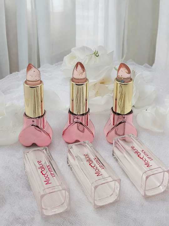 Crystal Jelly Tinted Magic Color Changing Lipstick, PH Clear Temperature Lip Gloss/Balm,Long Lasting Nourishing Moisturizing Lip Stick