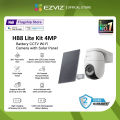 Ezviz 4MP HB8 Lite Kit with Solar Panel Battery Powered Wireless Wi-Fi IP Camera Outdoor Pan/Tilt Security CCTV Camera | AOV Mode 2.0 | Human & Vehicle Shape Detection | Color Night Vision | Weatherproof | Two-Way Talk | Supports Up to 512GB Storage. 