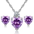 Imported High Quality Heart Zircon Jewellery Set For Women Girls - JMN29E53. 