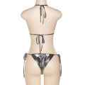 Silk Bikini Bra Panty Set Satin Silk Bra T Back Panty Set for Women. 