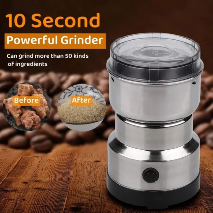 Mini Electric Grinder - Grinder Machine For Kitchen - Coffee Grinder - Spice Grinder Pepper & Dry and Garam Masala Grinder Machine - Stainless Steel - Original 330W - Kitchen Accessories