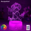 Anime Demon Slayer Tsuyuri Kanawo Figure Led Night Light for Girls Room Decor Nightlight Kimetsu No Yaiba Gift Table 3d Lamp. 
