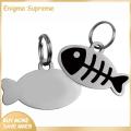 Enigma- Eye-catching Pet Tag Fish Shape Stainless Steel Pet Tag for Small Dogs Cats Engraved Name Tags for Kittens Rust-proof Corrosion-resistant Perfect. 
