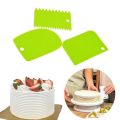 3PCS/Set DIY Cake Cream Scraper Set Cake Decorating Tools Multifunctional Irregular Teeth Edge Kitchen Baking Tool. 