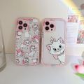 Cute Cartoon Disney Marie Cat Noctilucent Transparent Phone Case For iPhone 15 14 Pro 13 12 11 Pro Max Shockproof Soft Cover. 