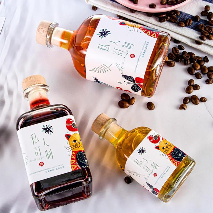 Net red glass fruit bottle high-value sealed juice drink glass bottle coffee milk tea bottle green plumbottle