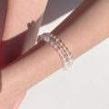 Pair of Clear Quartz Crackle Bead Bracelet. 