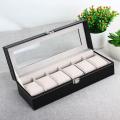 6/10/12 Slot Black PU Leather Watch Storage Box. 