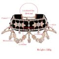 Lace Up Luxury Statement Necklace 2017 Big Rhinestone Choker maxi crystal necklace Ribbon Collier Femme Jewelry Collares. 