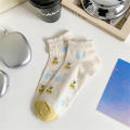 Summer Womens Cotton Short Socks Mesh Breathable Thin Section Air Conditioning Socks Cute Animal Plants Sock Slippers. 
