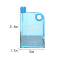 Portable Flat Kettle Fashion Sport Drinking Water Bottle A5 Notebook Paper Cup Frosted Plastic Water Bottle BPA Free 350ML. 