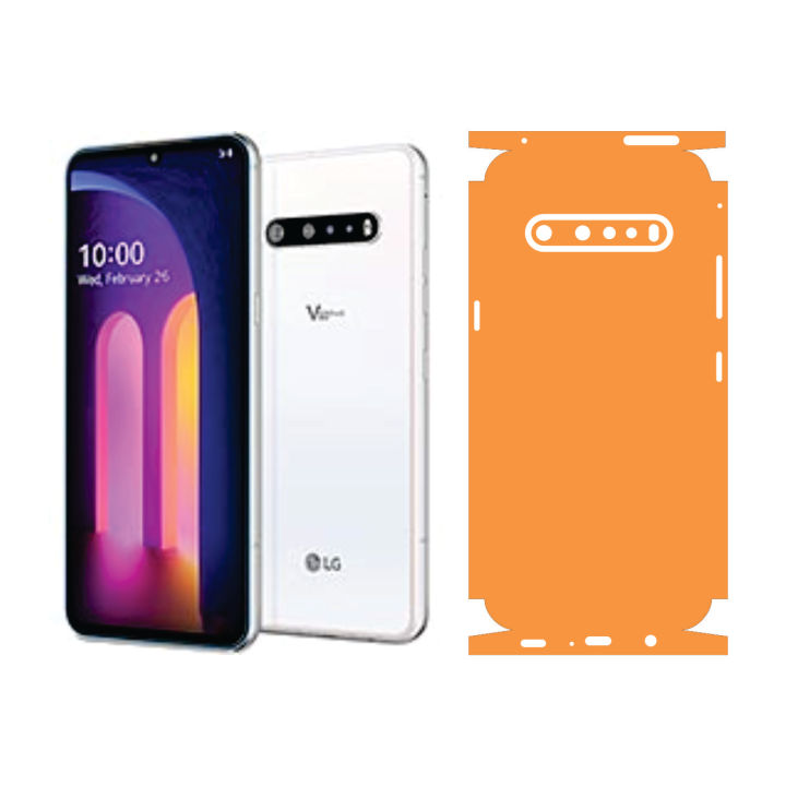 LG V60 ThinQ 5G Back RHINO-1080 Light Orange Sheet Anti-stain Wrap Cover