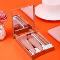 5pcs Korean Super Soft Concealer Cosmetic Base Makeup Eye Shadow Candy Color Eyelash Mini Travel Brush Set Green Color. 