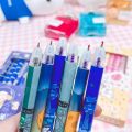 RHS Online 6PCS Cartoon 0.5mm Erasable Gel Ink Pen Exam Pens Diary Journal Pressing Pens Blue Ink. 