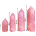 Rose Quartz Pillar Exquisite Fine Workmanship Compact Delicate Hand-made Faux Crystal Wand Decor for Home. 