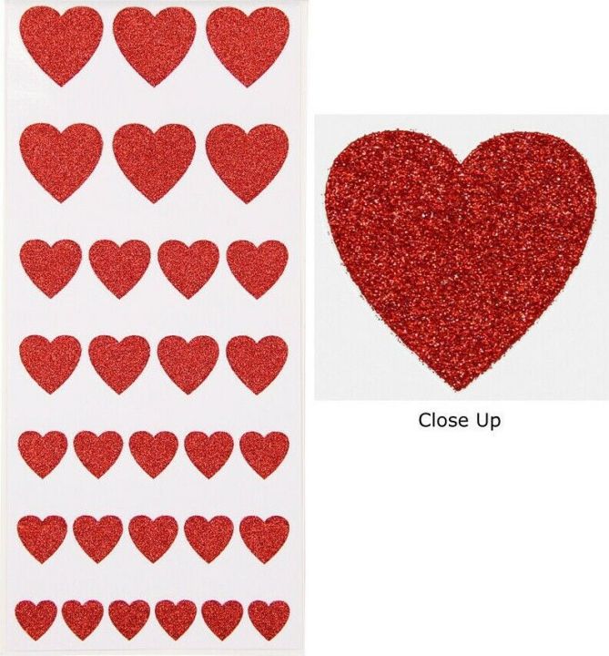 Pack%20of%2030%20%20Red%20Glitter%20Love%20Heart%20Stickers%20-%20-%20Craft%20Stickers%20-%20Image%203