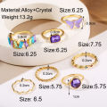 Fashion Luxury Purple Ring Girl Ring Jewelry Set 7pcs New Fashion Women Ring Personality. 