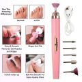 Rechargeable Portable Nail Art Drill Machine With Light and 5 Bits. 