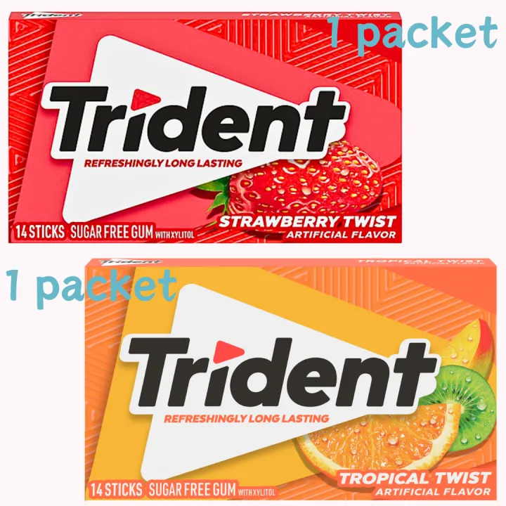 🍓🌴 Trident Sugar-Free Chewing Gum Combo – Bestselling Tropical Twist ...