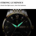 Men Watch Stainless Steel Top Quailty Luxury Push Button Hidden Clasp Waterproof Luminous Date Week Sport Wrist Watches. 