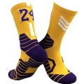Basketball Player Star Name Thick Sport Crew Man Socks Black Mamba Mentality Digital Number No24 Twenty Four Los Angeles LA Sox. 