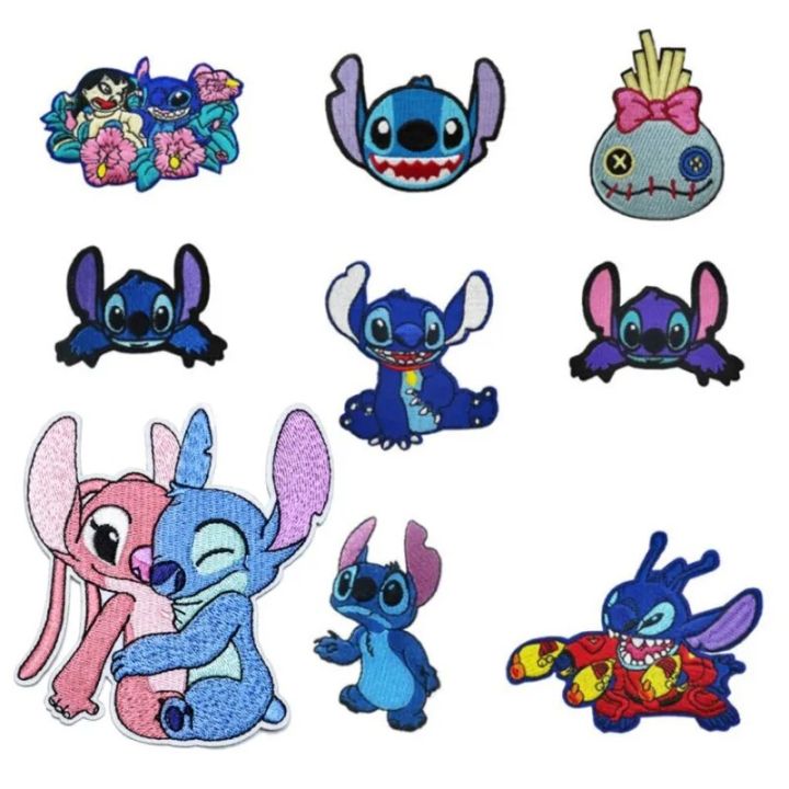 Cartoons Lilo Stitch Lovely Stitch On the iron Heat transfer Patches for T-shirt bag shose Stitch Patch stickers embroideryBasketball