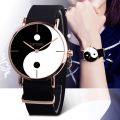 Women Watch Women Bracelet Watch Eight-diagram Tai Chi Pattern Casual Canvas Leather Analog Classic Quartz Watch Женские Часы Ye. 